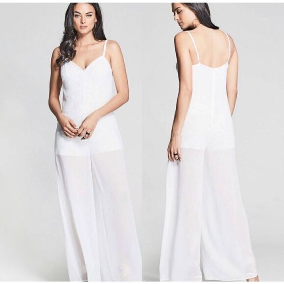 MARCIANO Los Angeles 2 Piece lvory Lace Myrta Jumpsuit Romper Size 2 B18 - Picture 1 of 13